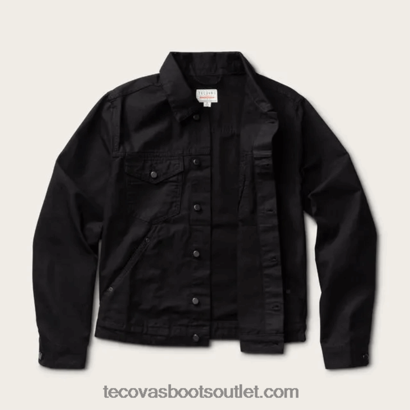 homens jaqueta de caminhoneiro de lona encerada Z4488X13 ônix Tecovas