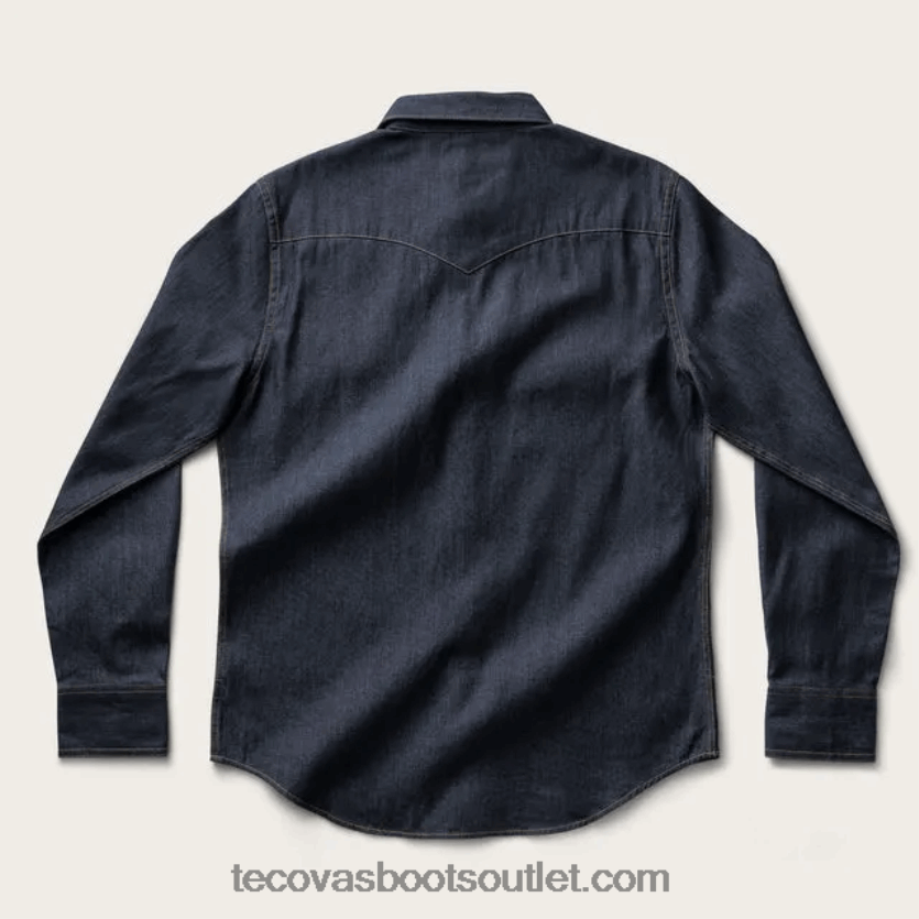 homens pressão de pérola denim Z4488X23 azul escuro Tecovas