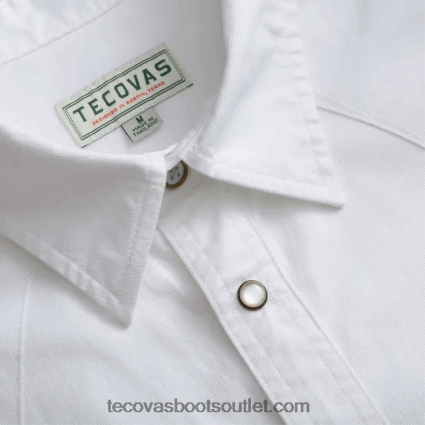 homens sarja de algodão pérola snap Z4488X43 neve Tecovas