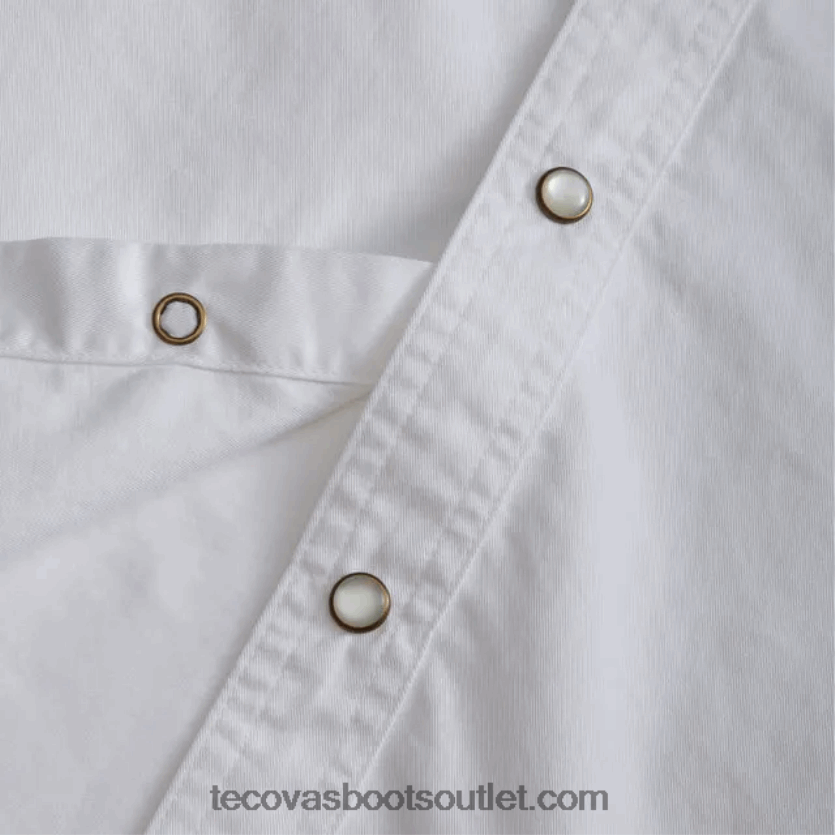 homens sarja de algodão pérola snap Z4488X43 neve Tecovas