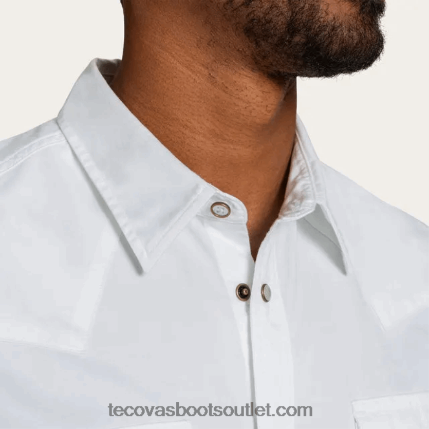 homens sarja de algodão pérola snap Z4488X43 neve Tecovas