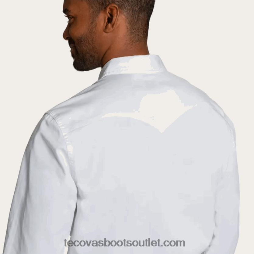 homens sarja de algodão pérola snap Z4488X43 neve Tecovas