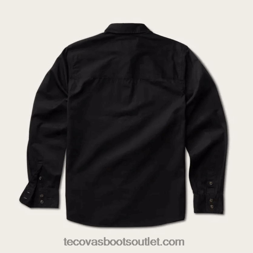 homens botão de sarja de algodão Z4488X46 carvão Tecovas