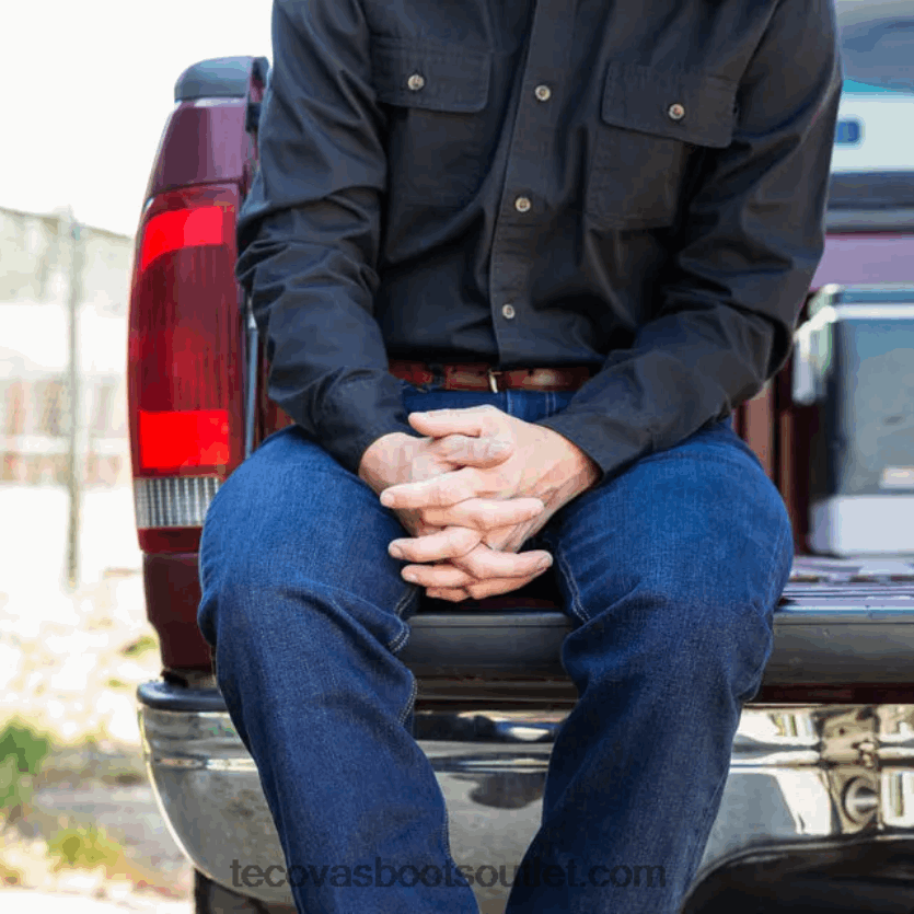 homens botão de sarja de algodão Z4488X46 carvão Tecovas