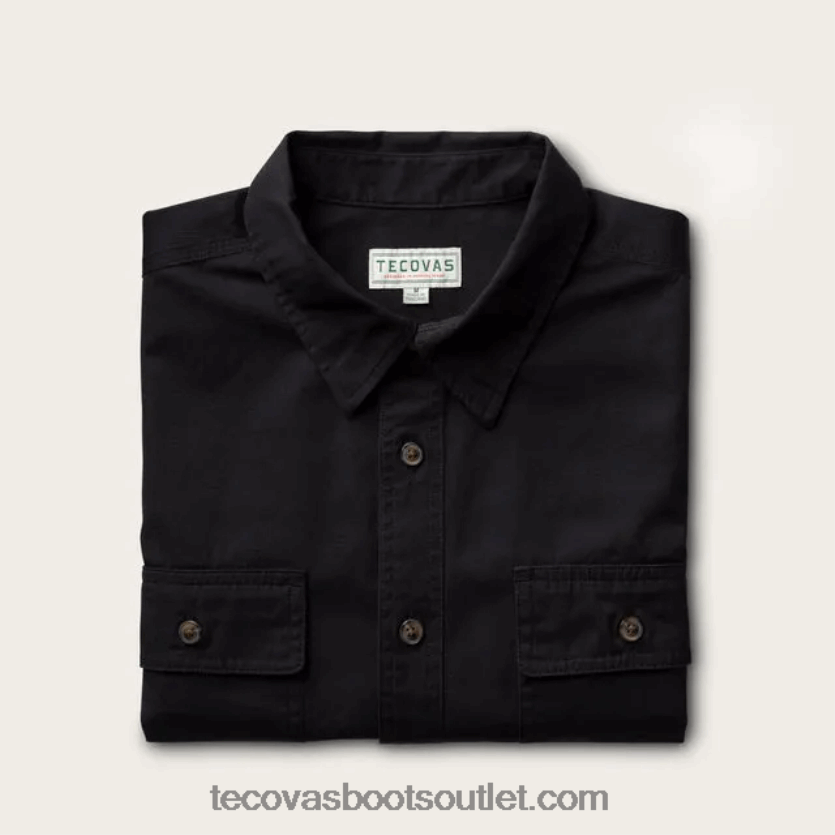 homens botão de sarja de algodão Z4488X46 carvão Tecovas