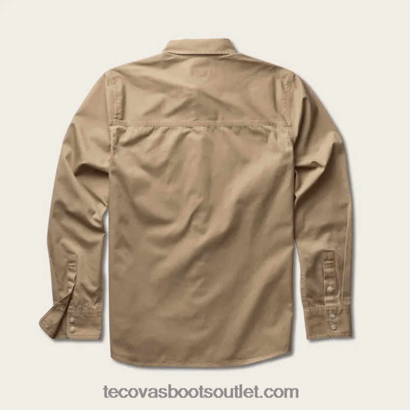 homens botão de sarja de algodão Z4488X47 caqui Tecovas