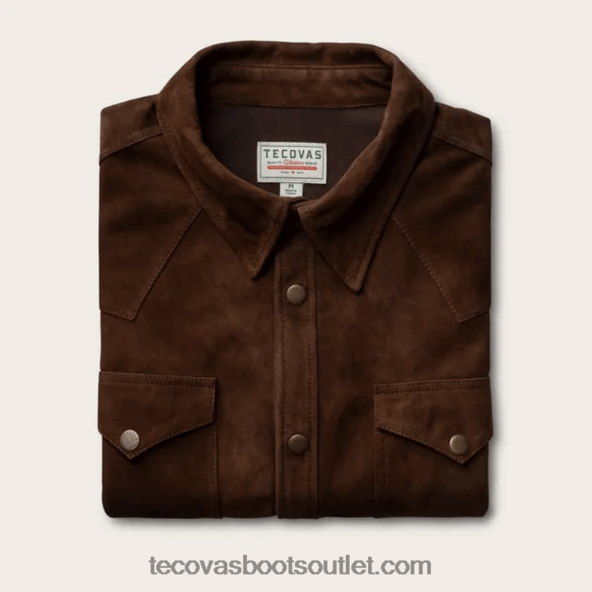 homens camisola de camurça de cabra Z4488X11 café Tecovas