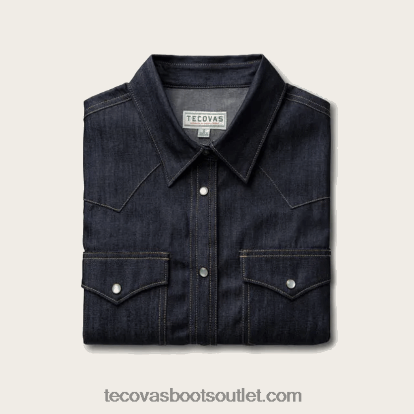 homens pressão de pérola denim Z4488X154 escuro Tecovas