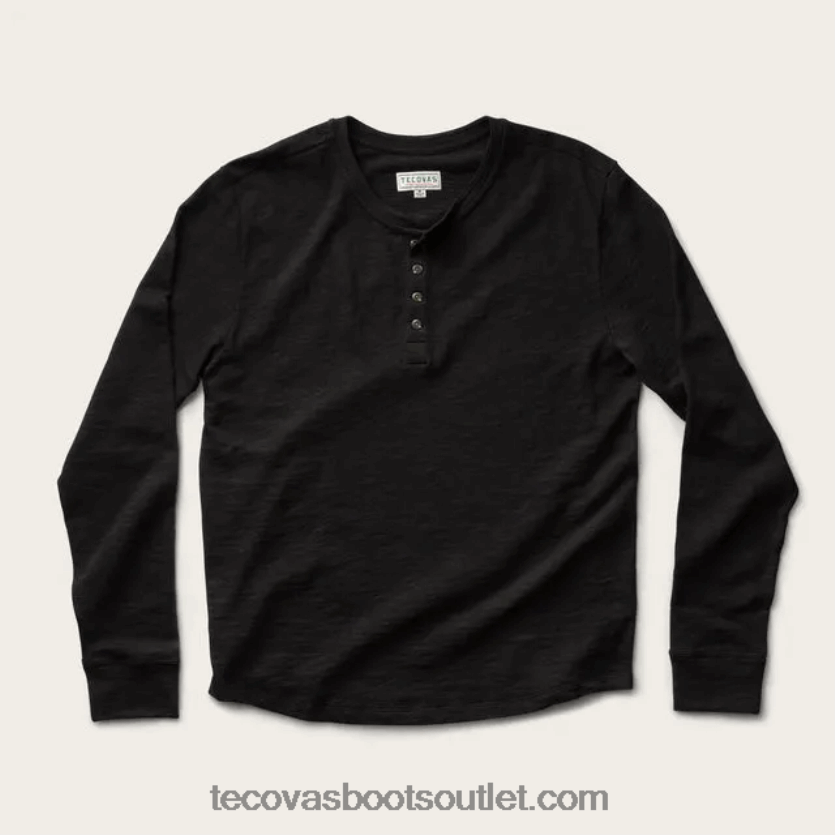 homens goma de algodão henley Z4488X25 ônix Tecovas