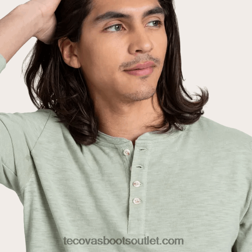 homens goma de algodão henley Z4488X27 artemísia Tecovas