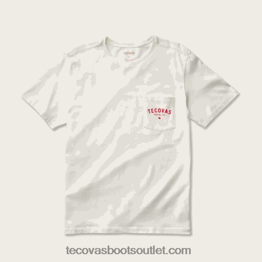 homens camiseta de bolso fine makers Z4488X17 osso vermelho Tecovas