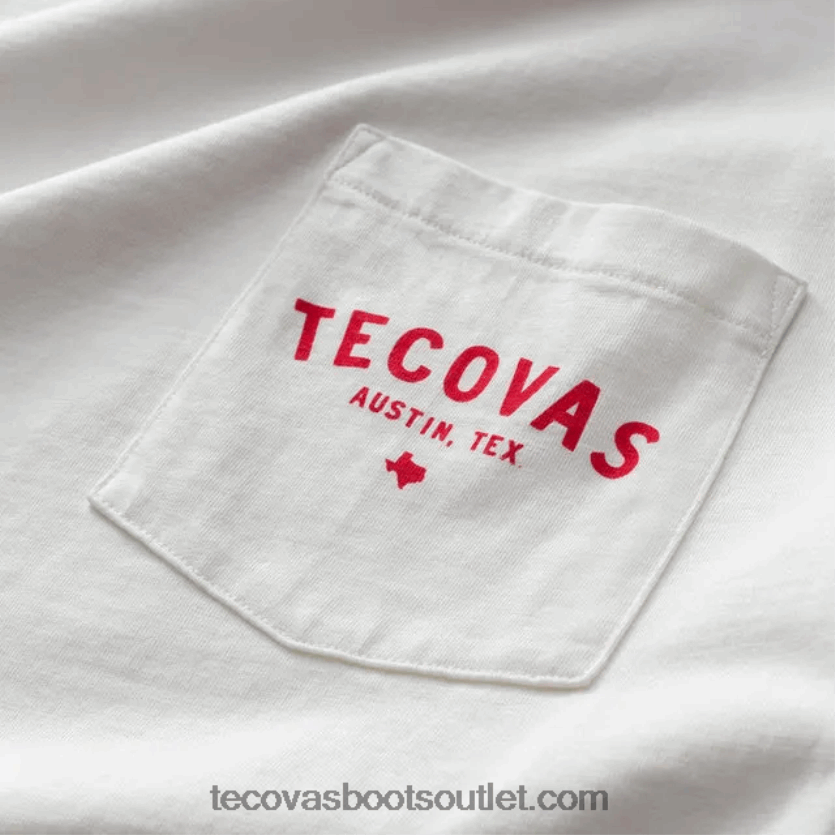 homens camiseta de bolso fine makers Z4488X17 osso vermelho Tecovas