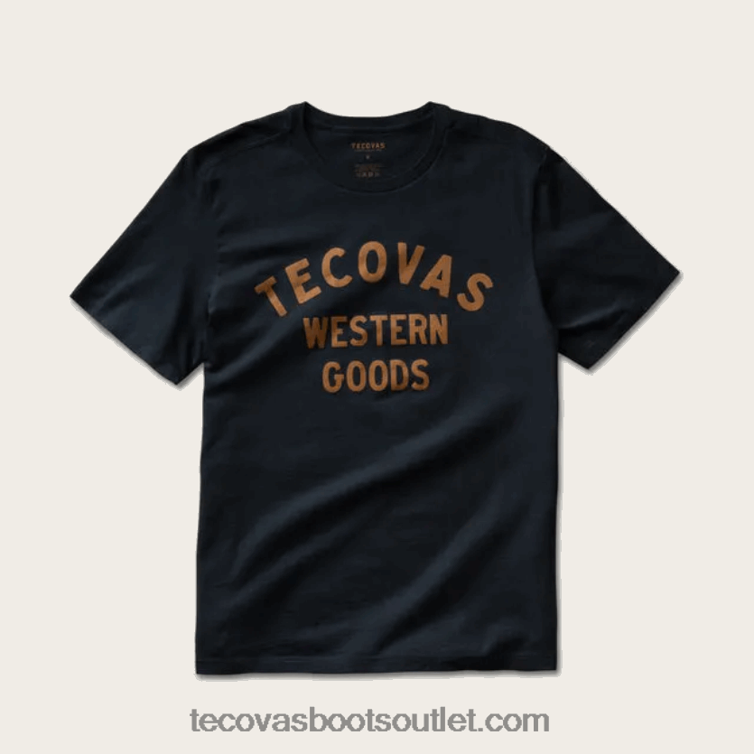 homens camiseta de mercadorias ocidentais Z4488X15 ouro Preto Tecovas