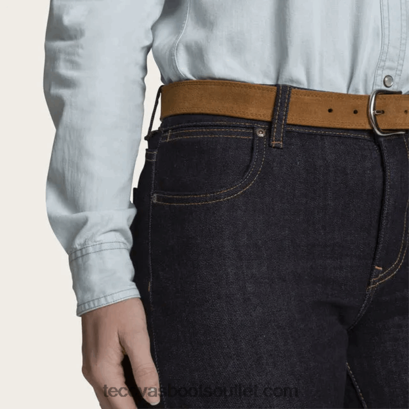 mulheres jeans reto de cintura alta Z4488X166 tinta azul Tecovas