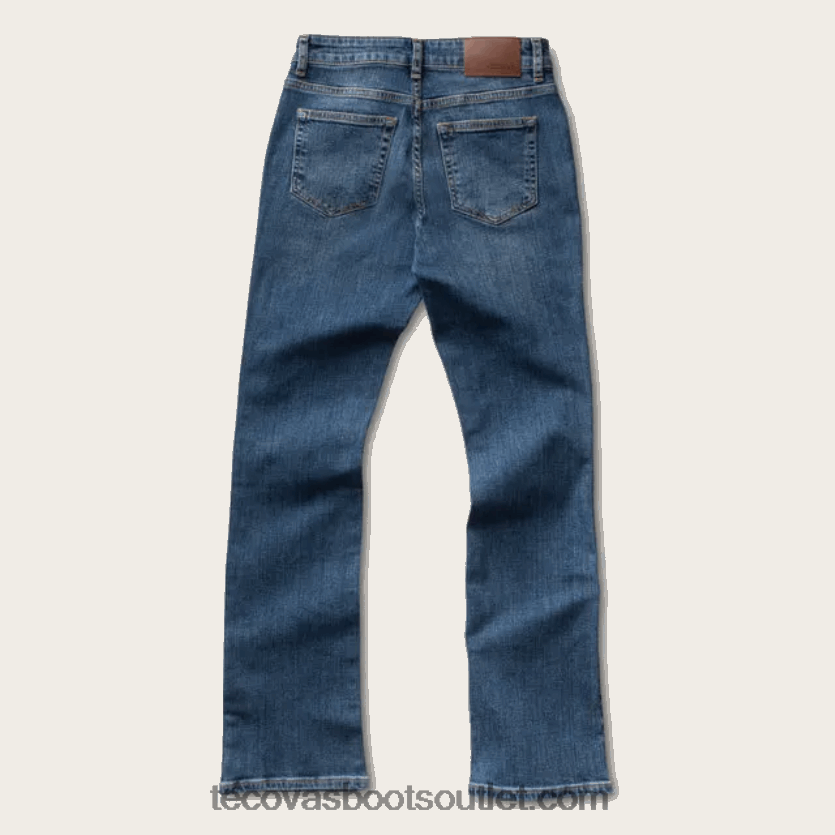 mulheres jeans reto de cintura alta Z4488X167 rio azul Tecovas