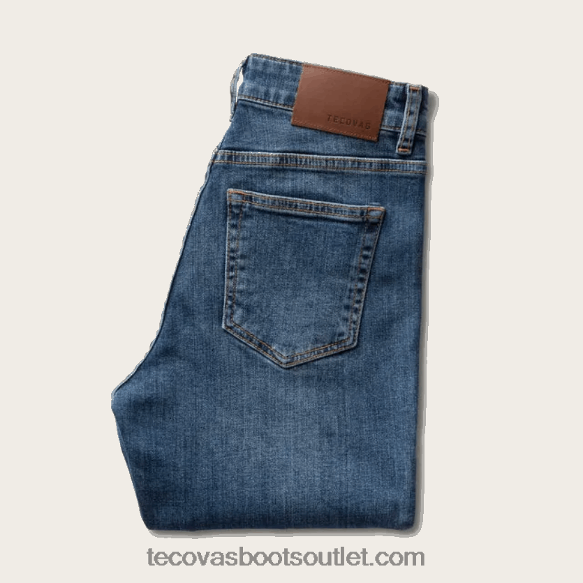 mulheres jeans reto de cintura alta Z4488X167 rio azul Tecovas