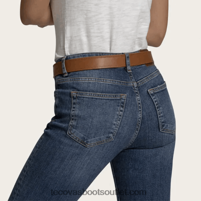 mulheres jeans reto de cintura alta Z4488X167 rio azul Tecovas